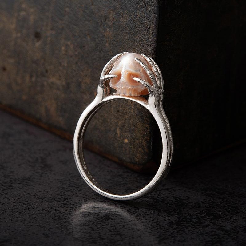 Hands On Head Pearl Cranium Ring