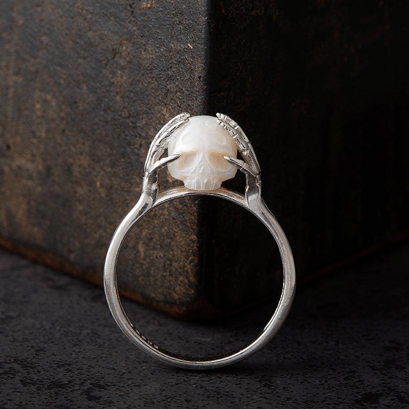 Hands On Head Pearl Cranium Ring
