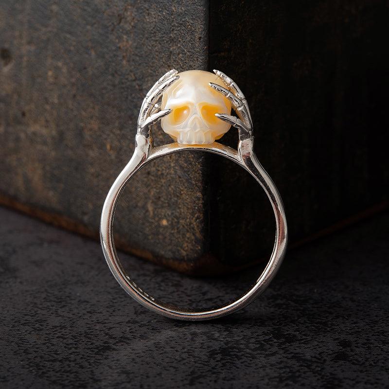 Hands On Head Pearl Cranium Ring