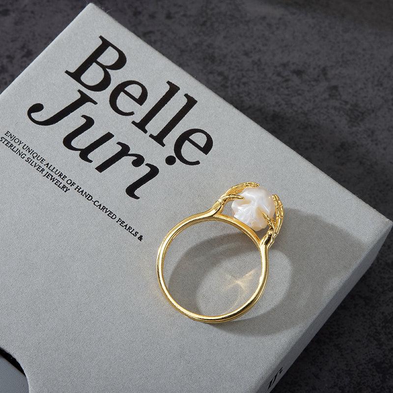 Hands On Head Pearl Cranium Ring
